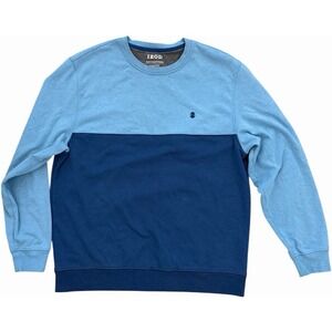 Izod Advantage Performance Blue Stretch Long Sleeve Sweatshirt Size Large
